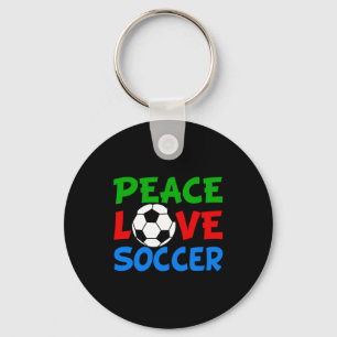 Vrede Liefde Voetbal Schattige Kinderen T-shirt Sleutelhanger