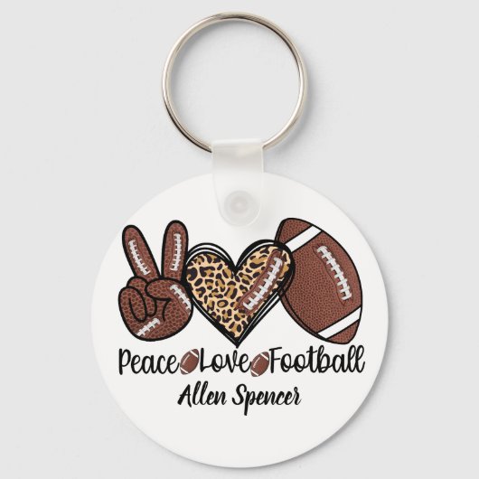 Vrede, Liefde, Voetbal Sleutelhanger  (Voorkant)