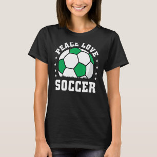 Vrede Liefde Voetbal Speler Retro Voetbal T-shirt