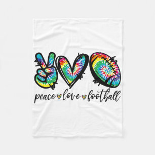 Vrede Liefde Voetbal Speler Tie Dye Amerikaanse Vo Fleece Deken