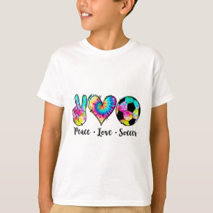 Vrede Liefde Voetbal Tie Dye Hippie Voetbal Liefhe T-shirt