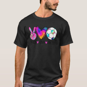 Vrede Liefde Voetbal Tie Dye Schattig Voetbal Lief T-shirt