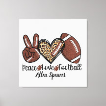 Vrede, Liefde, Voetbal Uitgerekte Canvasprint