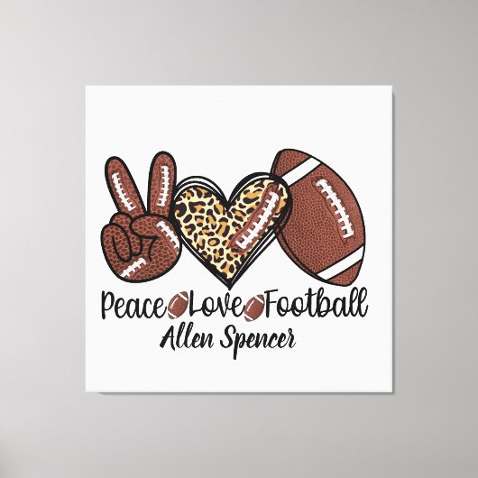 Vrede, Liefde, Voetbal Uitgerekte Canvasprint Canvas Afdruk (Voorkant)