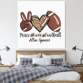 Vrede, Liefde, Voetbal Uitgerekte Canvasprint Canvas Afdruk (Insitu (Slaapkamer))