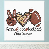 Vrede, Liefde, Voetbal Uitgerekte Canvasprint Canvas Afdruk (Insitu (Houten vloer))