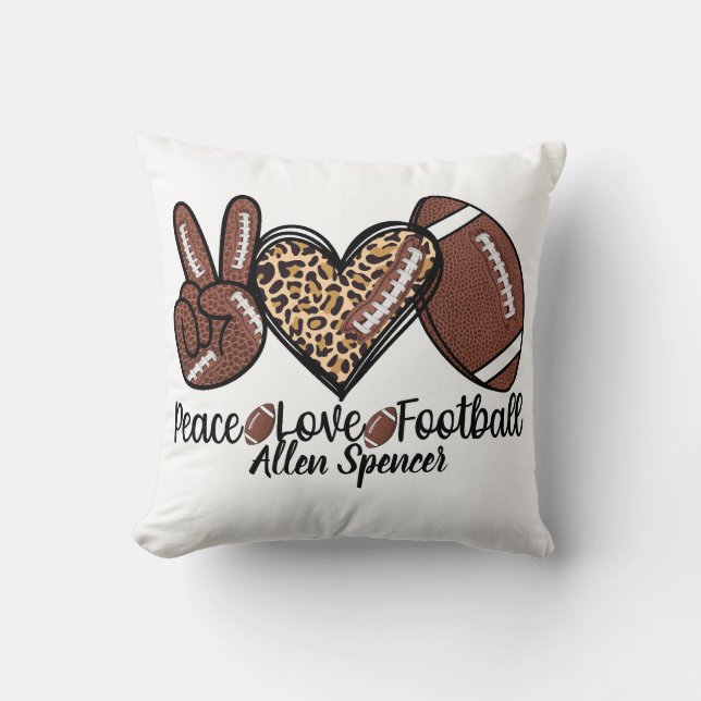 Vrede, Liefde, Voetbal Worp Kussen (Voorkant)