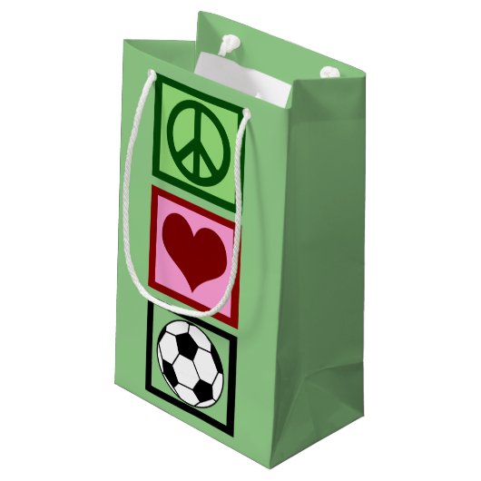 Vrede Liefde Voetballer Verjaardag Custom Futbol Klein Cadeauzakje (Achterkant Gekanteld)