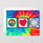 Vrede, liefde, volleybal briefkaart (Voorkant / Achterkant)