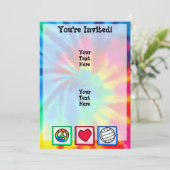 Vrede, liefde, volleybal kaart (Staand voorkant)