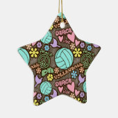 Vrede, liefde, volleybal keramisch ornament (Rechts)