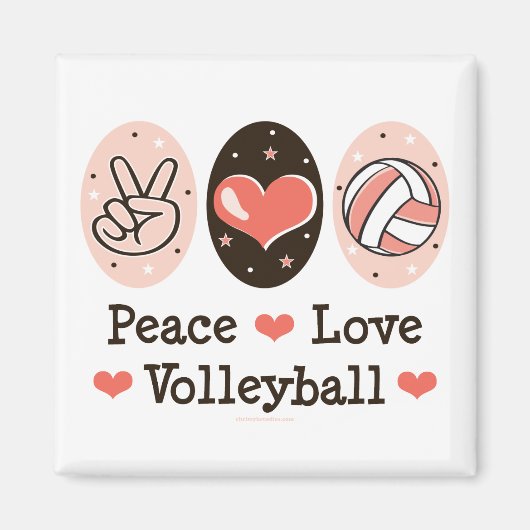 Vrede Liefde Volleybal Magnet (Voorkant)