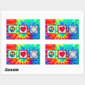 Vrede, liefde, volleybal rechthoekige sticker (Vel)