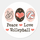 Vrede Liefde Volleybal Sticker (Voorkant)