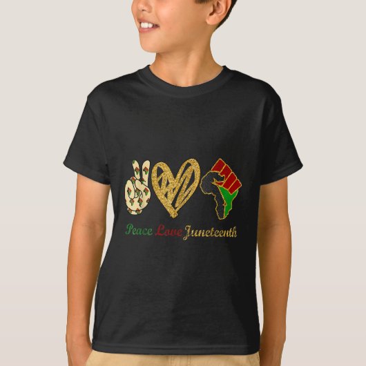 Vrede liefde voor de junteenth Black Pride Freedom T-shirt (Voorkant)