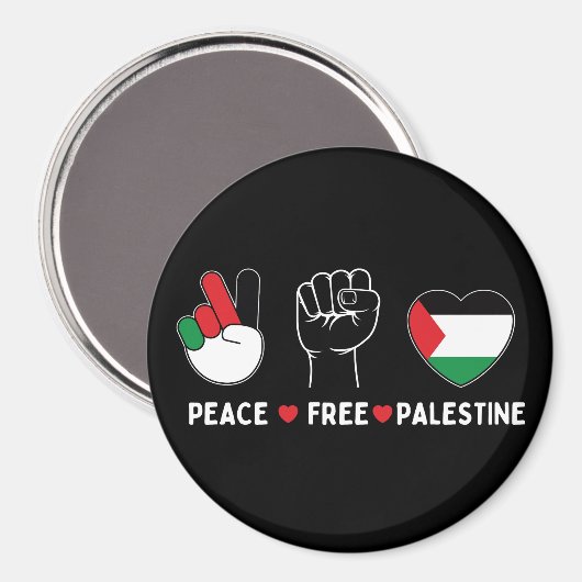 vrede liefde voor palestina-vrijheid voor palestij magneet (Voorkant / Achterkant)