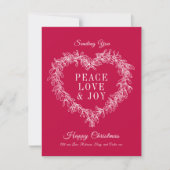 Vrede liefde voor rood wit mistletoe hart Kerstmis (Voorkant)