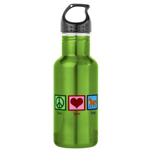 Vrede Liefde Vossen Waterfles (Voorkant)