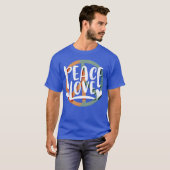Vrede Liefde Vrede retro T-shirt (Voorkant volledig)