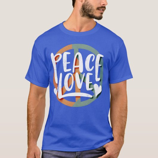 Vrede Liefde Vrede retro T-shirt (Voorkant)