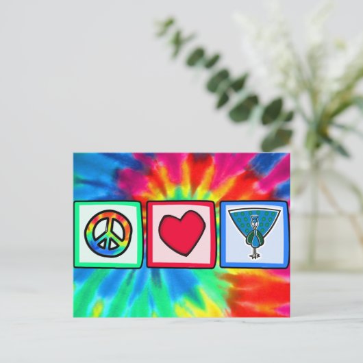 Vrede, liefde, vrede, vrede briefkaart (Staand voorkant)