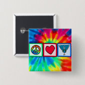 Vrede, liefde, vrede, vrede vierkante button 5,1 cm (Voorkant /achterkant)
