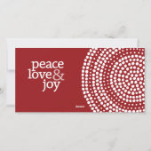 Vrede Liefde Vreugde - 2 Foto - rode stippen Feestdagenkaart (Achterkant)