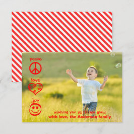 Vrede, Liefde, Vreugde - 3x5 Kerstkaart Kaart