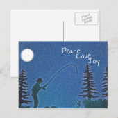 Vrede, Liefde, Vreugde/de Visser van de Vlieg in Feestdagenkaart (Voorkant / Achterkant)