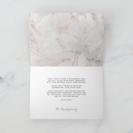 Vrede Liefde Vreugde Elegant Eenvoudig Foto Feestdagen Kaart (Binnen)