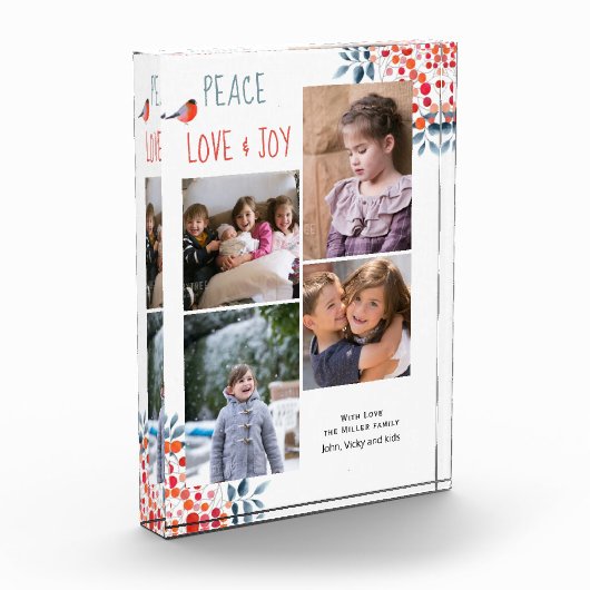 Vrede, liefde, vreugde en kerst-kerst fotoblokken (Links)