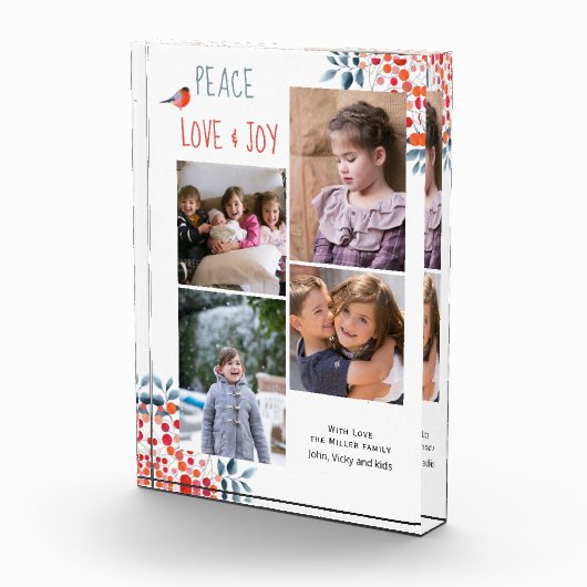 Vrede, liefde, vreugde en kerst-kerst fotoblokken (Rechts)