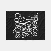 Vrede, liefde, vreugde en kerstkoekjes fleece deken (Voorkant (Horizontaal))