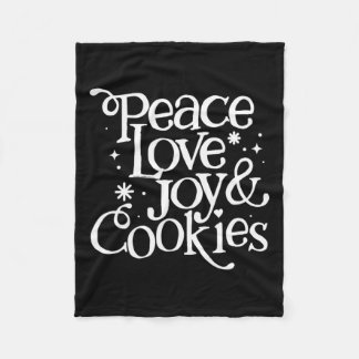 Vrede, liefde, vreugde en kerstkoekjes fleece deken