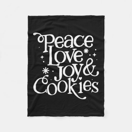 Vrede, liefde, vreugde en kerstkoekjes fleece deken (Voorkant)