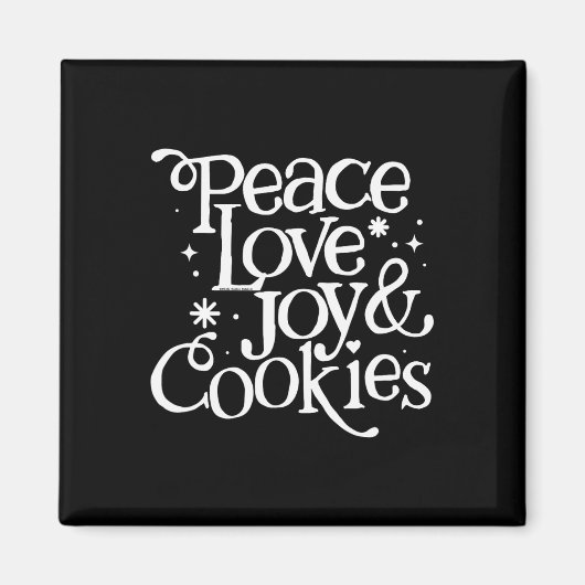 Vrede, liefde, vreugde en kerstkoekjes magneet (Voorkant)