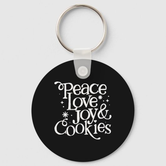 Vrede Liefde Vreugde En Koekjes Kerstmis  Sleutelhanger (Voorkant)