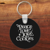 Vrede Liefde Vreugde En Koekjes Kerstmis  Sleutelhanger (Voorkant)