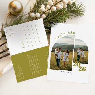 Vrede Liefde & Vreugde Familie Foto Prettig Kerstf Feestdagenkaart