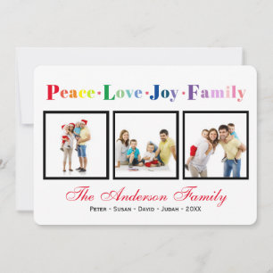 Vrede Liefde Vreugde Familie - Kerstkaart Kaart