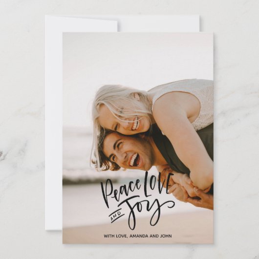 Vrede Liefde Vreugde Feestdagen Verticaal Foto | Z Feestdagenkaart (Voorkant)
