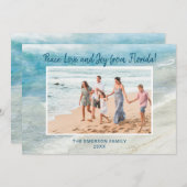 VREDE LIEFDE VREUGDE FLORIDA KERSTMIS FOTOCARD FEESTDAGENKAART (Voorkant / Achterkant)