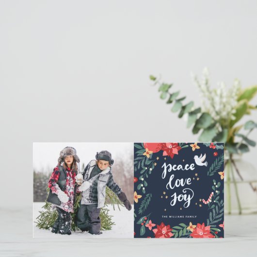 Vrede Liefde Vreugde | Foto Kerstkaart (Staand voorkant)