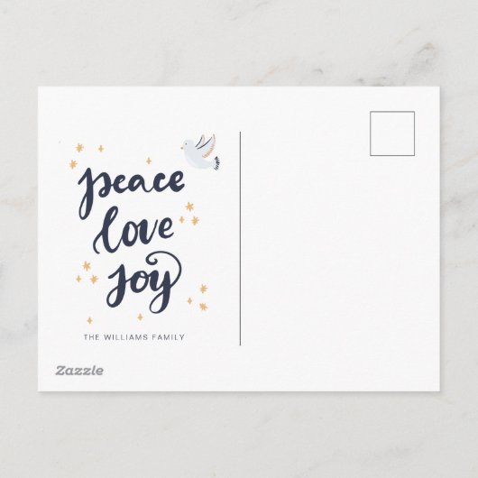 Vrede Liefde Vreugde | Foto Kerstkaart Feestdagenkaart (Achterkant)