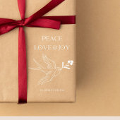 Vrede Liefde Vreugde Geloof Kerstmis Sneeuw Vogel  Rubberstempel