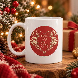 Vrede Liefde Vreugde Gepersonaliseerde Kerstmis Koffiemok