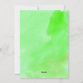 Vrede, liefde, vreugde, groene waterverf en duif k feestdagenkaart (Achterkant)