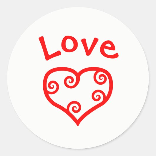 Vrede, Liefde, Vreugde Hart - Cirkelsticker Ronde Sticker (Voorkant)
