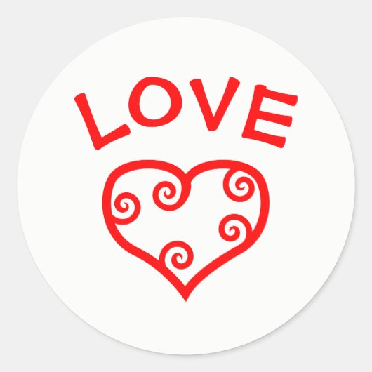 Vrede, Liefde, Vreugde Hart - Cirkelsticker Ronde Sticker (Voorkant)
