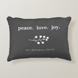Vrede Liefde Vreugde Holly Bessen Vakantie Kerstmi Accent Kussen